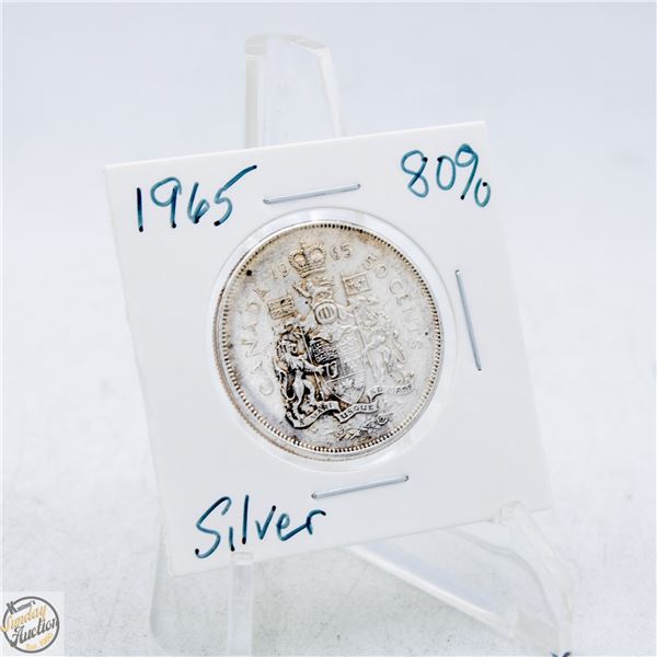 #4855-1965 50 CENT CANADIAN COIN 80 % SILVER