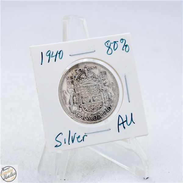 #4860-1940 50 CENT CANADIAN COIN 80 % SILVER