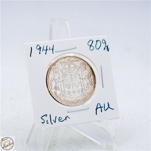 #4859-1944 50 CENT CANADIAN COIN 80 % SILVER