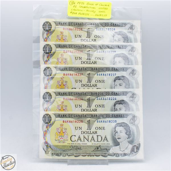 #4880-5 X 1973 $1.00 SEQUENTIAL BANK OF