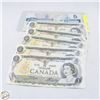 Image 1 : #4872-1986 $5.00 BILL, 5 X $1.00 1973 BILL