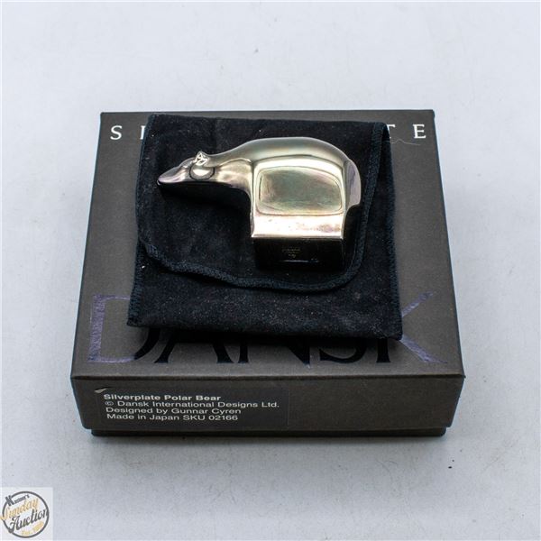 DANSK SILVER PLATED POLAR BEAR IN BOX