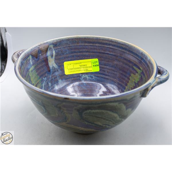 ROBIN HOPPEN CHOSEN POTTERY CANADA PURPLE BOWL