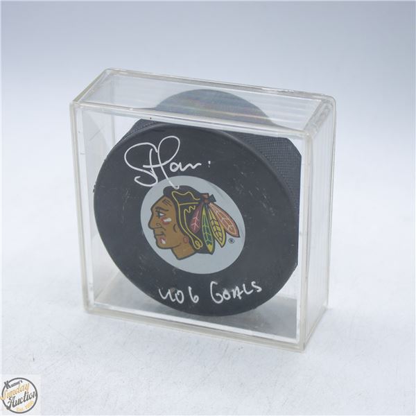 STAN MAKITA AUTOGRAPHED PUCK COA