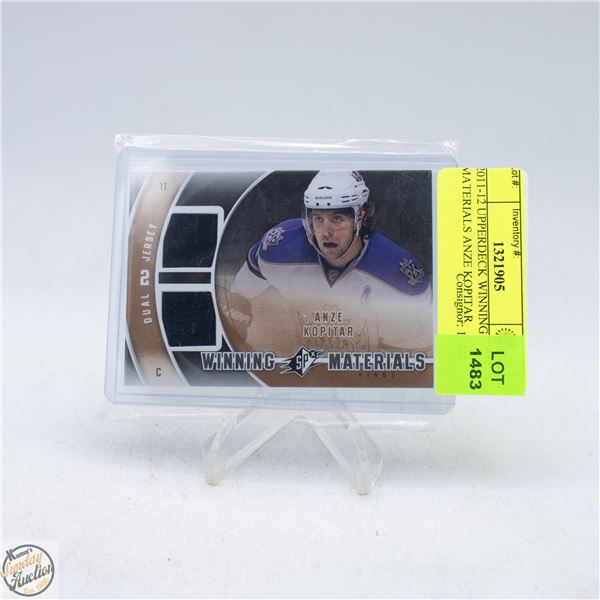 2011-12 UPPERDECK WINNING MATERIALS ANZE KOPITAR