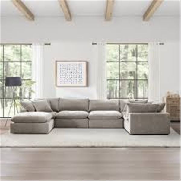 NEW SEREEN FABRIC MODULAR SECTIONAL - TAUPE