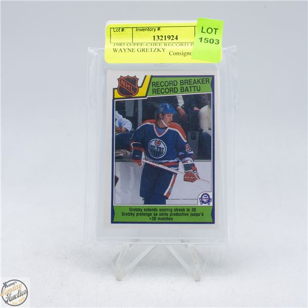 1983 O-PEE-CHEE RECORD BREAKER WAYNE GRETZKY
