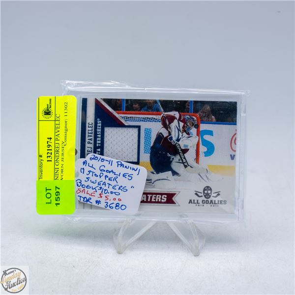 2011 PANINI ONDREJ PAVELEC GAME WORN JERSEY