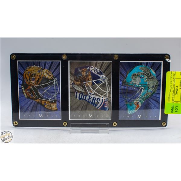 3 ENCASED 01-02 MASK CARDS MIDDLE IS 1 OF 300