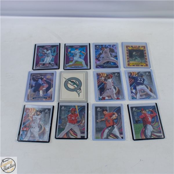 12 ASSORTED BASEBALL CARDS: 2X PANINI PRIZM (JALEN
