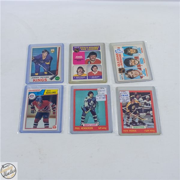 6 ASSORTED HOCKEY CARDS: GLS AGAINST AVERAGE LDRS