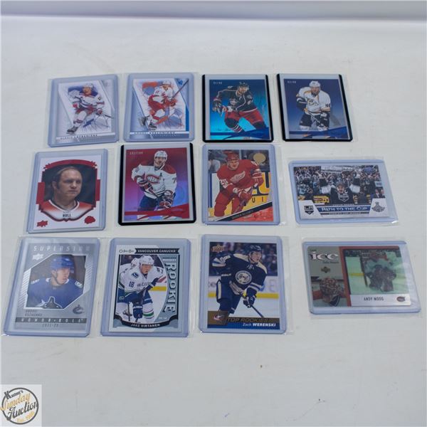 12 ASSORTED HOCKEY CARDS: ALEXIS LAFRENIERE,