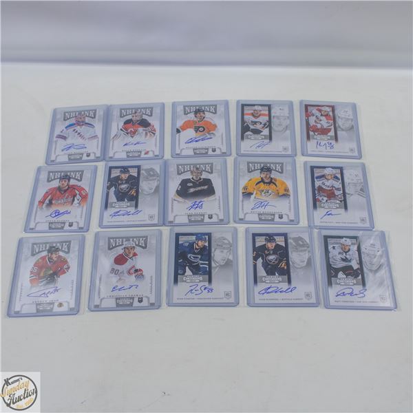 15 PANINI CERTIFIED AUTOGRAPHED HOCKEY CARDS: