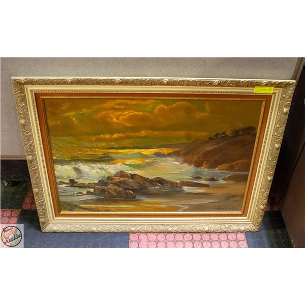 JOAN DEVERILL OIL 36``W X 25``H SEASCAPE