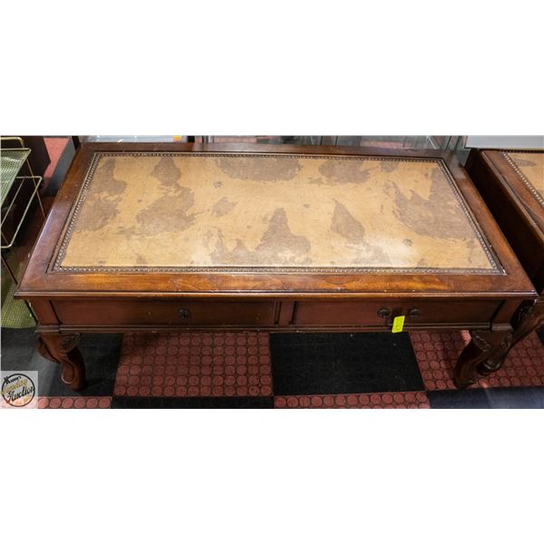 ORNATE CARVED COFFEE TABLE 19" X 27.5" X 51.5"