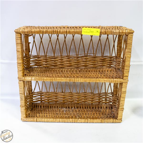WICKER SMALL SHELF H-16" W-6" L-18"