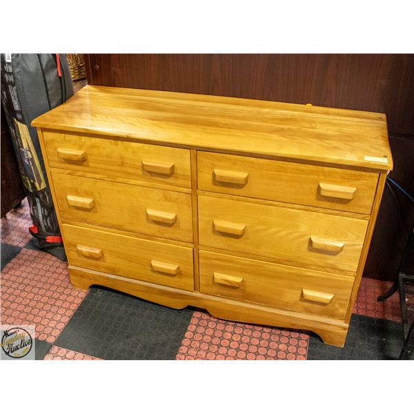 SOLID BIRCH 6 DRAWER DRESSER H-32" W-17.5" L-48.5"