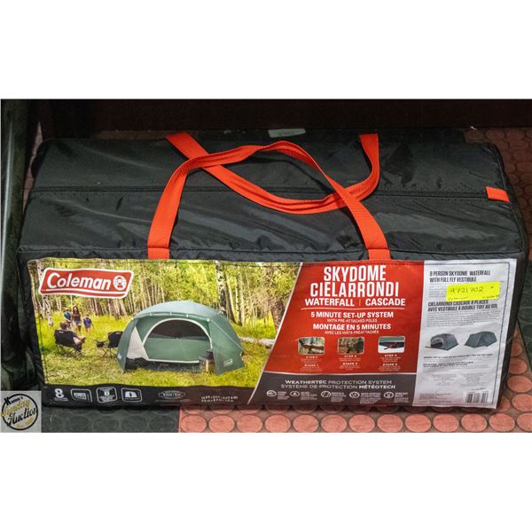 BRAND NEW COLEMAN SKYDOME WATERFALL 8 PERSON TENT