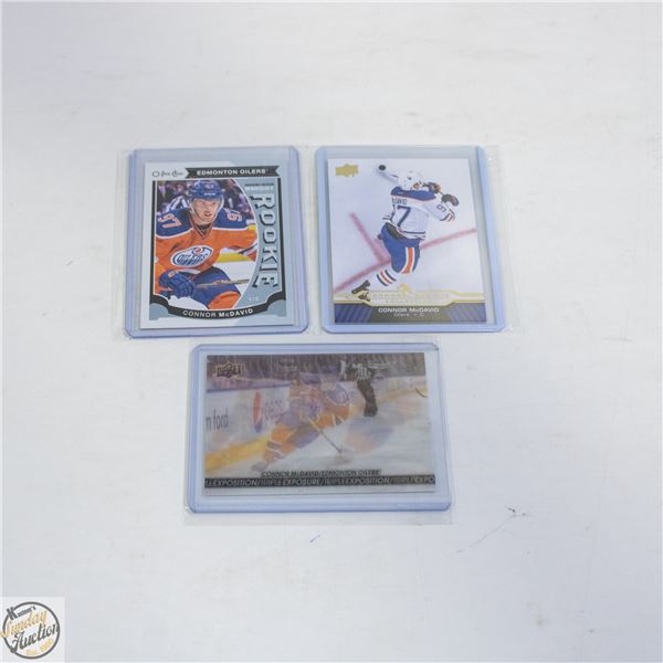 3 CONNOR MCDAVID HOCKEY CARDS
