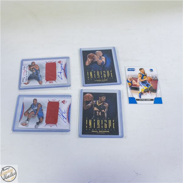 5 ASSORTED BASKETBALL CARDS: PAUL GEORGE, STEPHEN