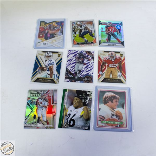 9 ASSORTED FOOTBALL CARDS