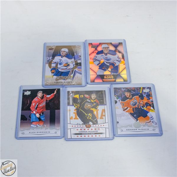 5 HOCKEY CARDS CONNOR MCDAVID AND ALEX OVECHKIN