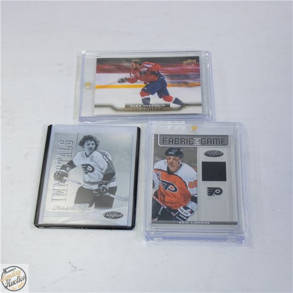 3 HOCKEY CARDS PANINI BOBBY CLARKE, UD CANVAS