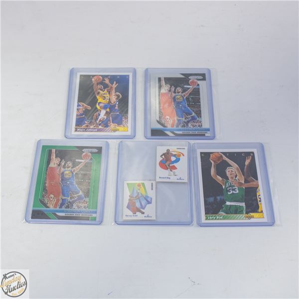 4 BASKETBALL CARDS LARRY BIRD, STEPHEN CURRY X2
