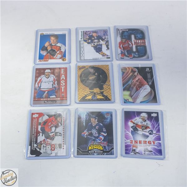 9 BASEBALL AND HOCKEY CARDS