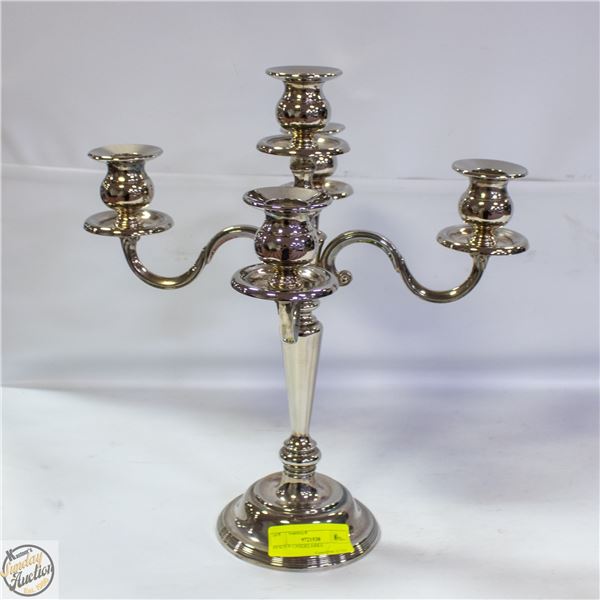 PEWTER CANDELABRA H-14"