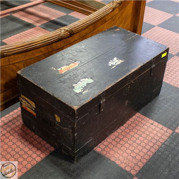 VINTAGE WOOD CHEST 14" X 36" X 20"