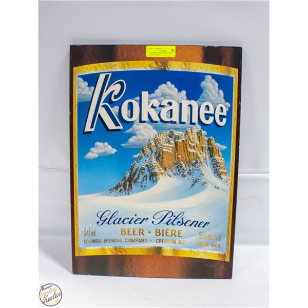 KOKANEE DISPLAY GLACIER PILSNER BEER B.C. CO.