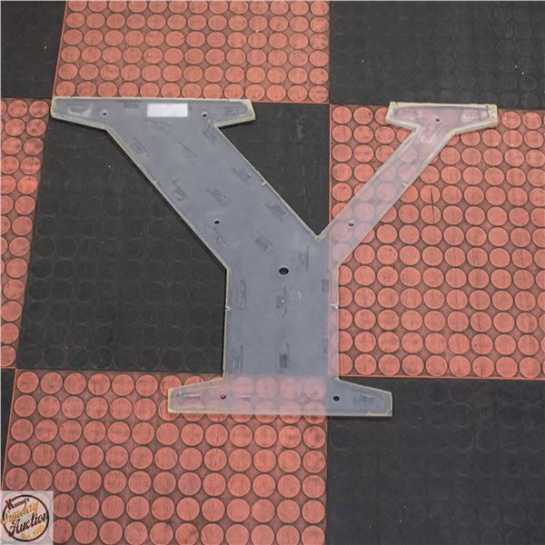 HUDSON'S BAY NEON SIGN- ACRYLIC BACKER- LETTER Y