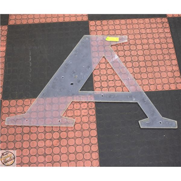 HUDSON'S BAY NEON SIGN- ACRYLIC BACKER- LETTER A