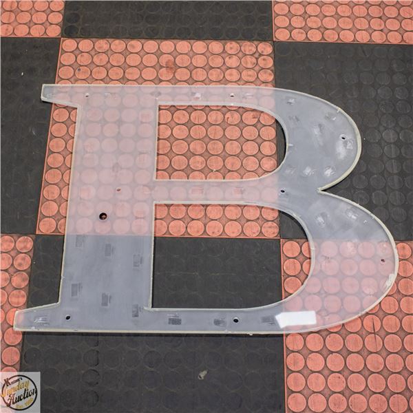 HUDSON'S BAY NEON SIGN- ACRYLIC BACKER- LETTER B