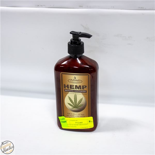 NEW 18 OZ HEMP BRONZING MOISTURIZER