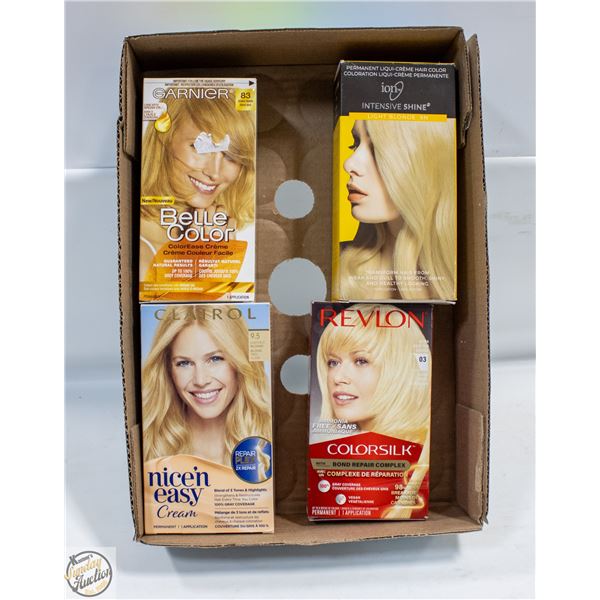 4 BLONDE COLOR HAIR DYE KITS