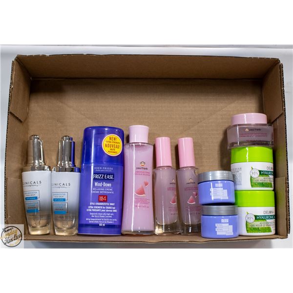 FLAT OF FACIAL SERUMS+SKIN PRODUCTS ETC