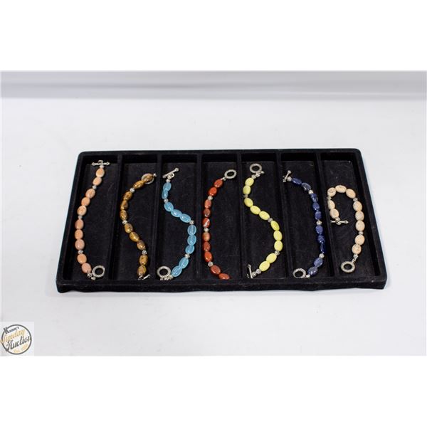 COLL. OF 7 SEMI-PRECIOUS GEMSTONE