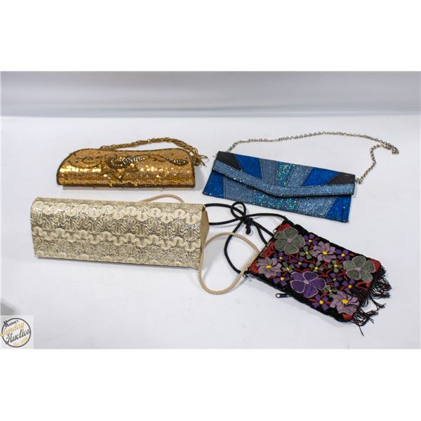 4 VINTAGE EVENING CLUTCH BAGS
