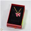 Image 1 : BUTTERFLY NECKLACE WITH GENIUNE PEARL