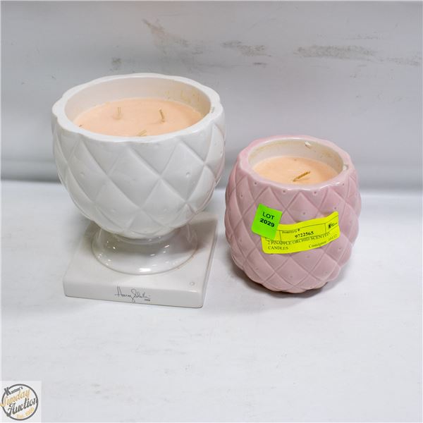 2 PINEAPPLE ORCHID SCENTED CANDLES