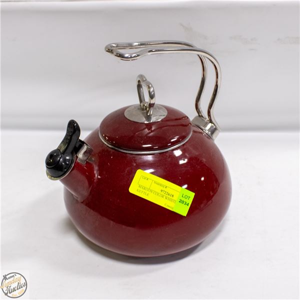 MAROON COLOR WHISTLING TEA KETTLE