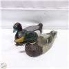Image 1 : 2 ANTIQUE WOODEN CARVED DUCK DECOYS