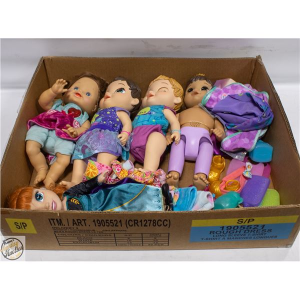 FLAT OF BABY ALIVE+VTECH TOY DOLLS WITH