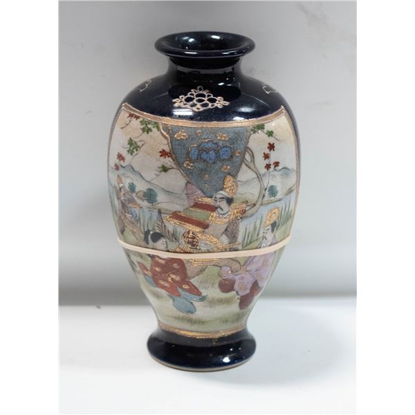 VINTAGE SMALL SATSUMA VASE COLBALT BLUE FAMILY SCE