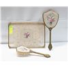 Image 1 : VINTAGE BRASS MIRROR BRUSH & STAND VANITY SET
