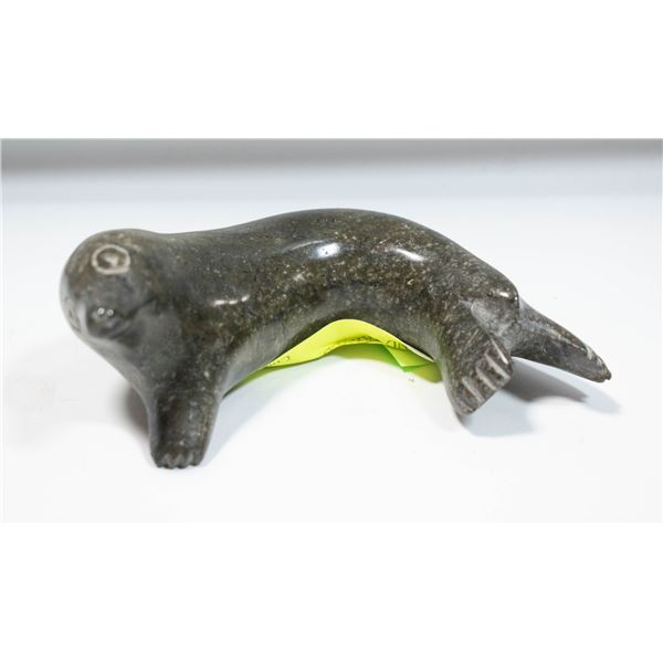 HAND CARVED STONE SEAL SMALL BROKEN FOOT
