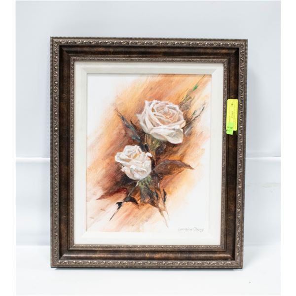 LORRAINE OBERG OIL 16`` W X 18.5``H ROSES