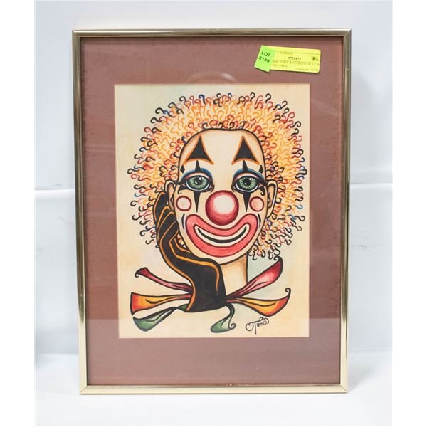 JACKIE TOMA WATERCOLOR 12``W X 16``H CLOWN